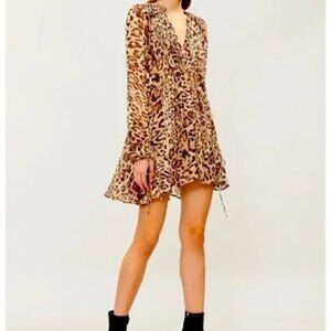 The Kooples Leopard Print Wrap Mini Dress
